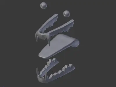 High-poly Direwolf Base mesh 3D model