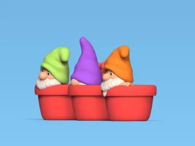 Gnomes Pots 3D print model