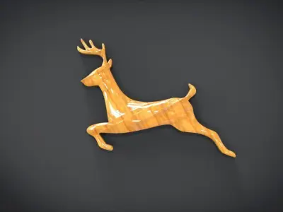 Wooden Deer shaped decoration 3D print model