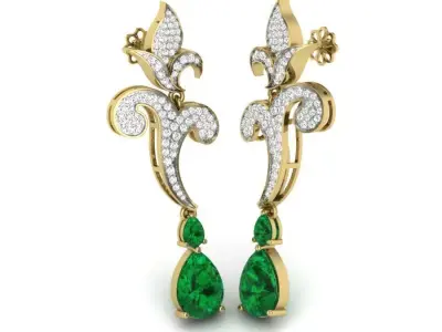 Floral earrings 3D print model