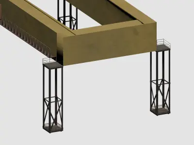 Nuclear Polar Crane Low-poly 3D model