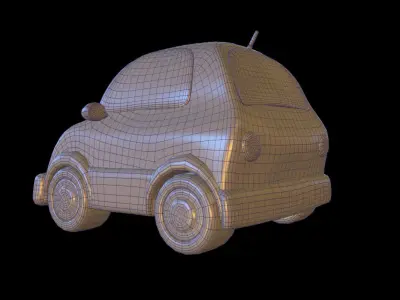 car emoji icon  Low-poly 3D model