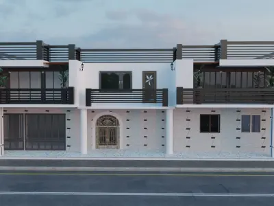 House Architecture Low-poly 3D model