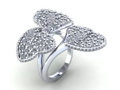 Love Leaf Hart Diamond Ring 3D print model