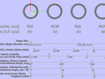 Eternity diamond ring 1i5 mm gems set 3D print model