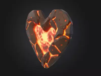 Molten Heart Low-poly 3D model