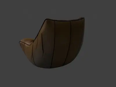 Soft Leather Lounge Chair - Modern Design 3D model