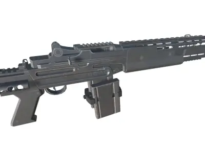 27-Assault-Rifle-MK14-gun model 3d game ready model Low-poly 3D model