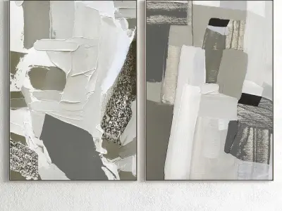 Plaster Two Photo Frame 171 Low-poly 3D model