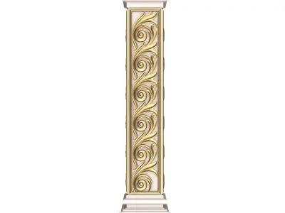 Stair Baluster 04 White Low-poly 3D model