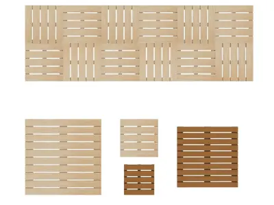 Wooden slabs Low-poly 3D model