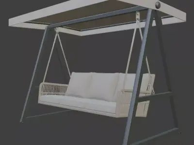 Modern Outdoor Swing with Cushions 3D model
