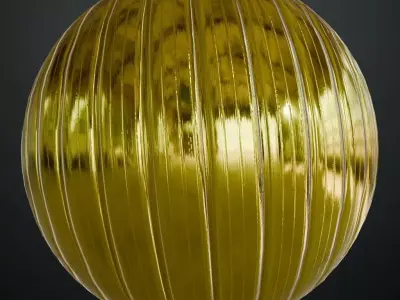 Clean Golden Corrugated Metal PBR Seamless Texture