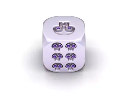  skull-themed luxury dice design 3D print model