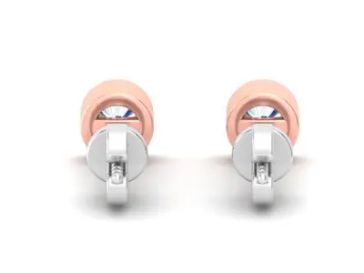 Solitaire Women Stud Earring 3dm STL OBJ FBX Renders Details 3D print model