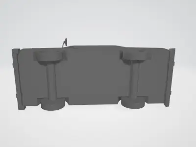 Cartoon car fully empty 3D model