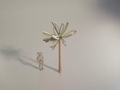 Conceptual palm tree S1Bv1 Low-poly 3D model