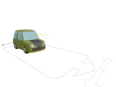 Mr Bean Car Morris Mini Chibi Low-poly 3D model