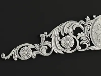 Carved decor horizontal 3D model