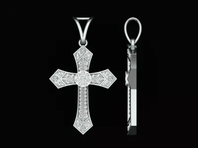 Diamond Cross Pendant 3D print model