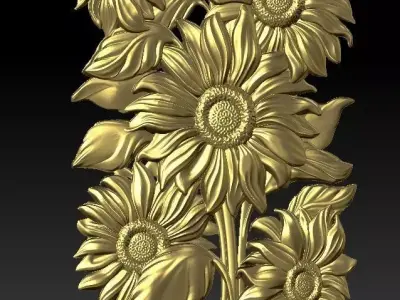 beautiful relief sunflowers 2  3D model
