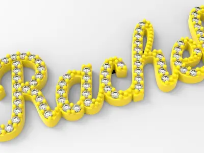 rachel name plate 3D print model