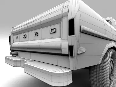 Blue Pickup Low-poly 3D model