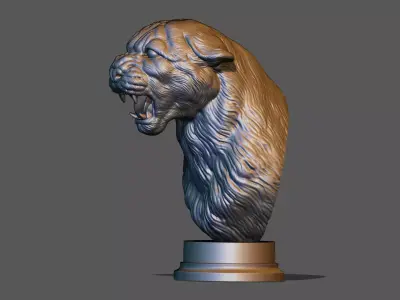 Puma cougar roar head 3D print model