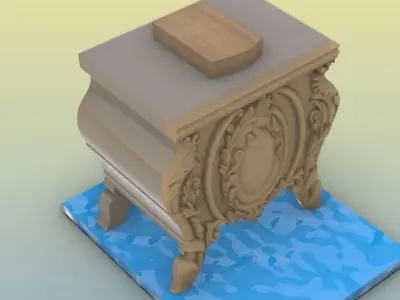 bedside table design STL  3D model