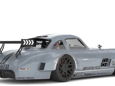 mercedes benz sl 300 gullwing widebody 3D model