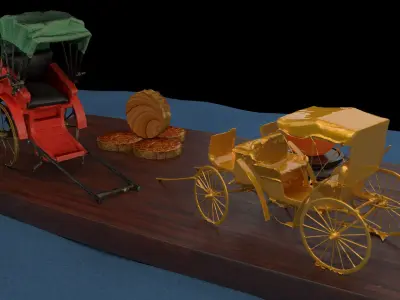 Chinese rickshaw   3D model