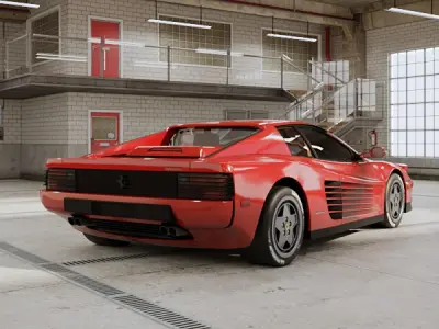 Ferrari Testarossa 1988 - Car Classic Low-poly 3D model