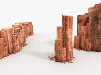 Game and render ready rock pack with 2 LOD phase Low-poly 3D model