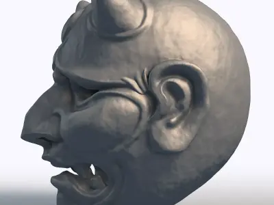 Japanese Hannya Mask Traditional Oni Demon Art  3D print model