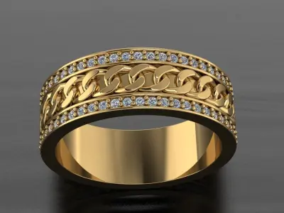Ring chain Free low-poly 3D model