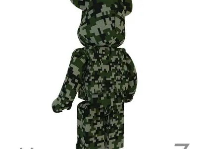 Camouflage Bear Brick 3D model