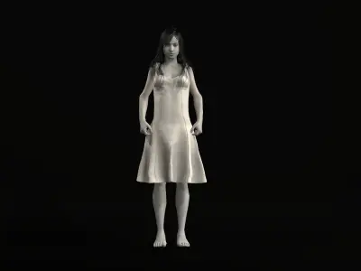 Horror Girl non rig Low-poly 3D model