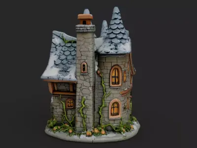 Fantasy Cottage Low-poly 3D model