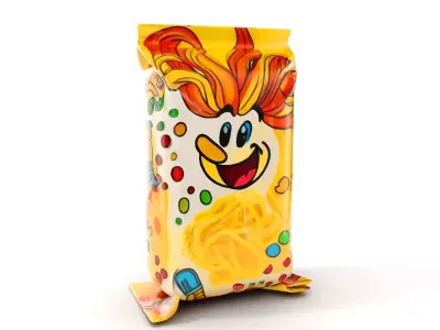 Colorful Noodle Packaging D Model Pack Low-poly 3D model