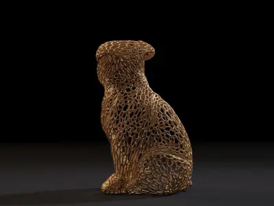 Dog Voronoi 3D print model