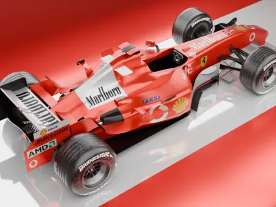 Ferrari F2004 F1 car 3D model