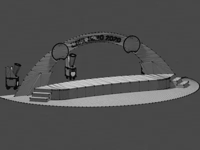 EURO2020 Winners podium 3D model