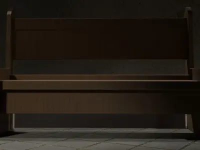 Church Bench 3D model