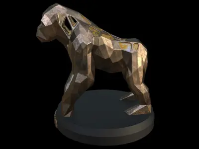Steampunk Gorilla Low-poly 3D model