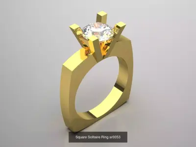 This five piece set is a specialty Solitaire Ring Collection 3D Model Pack