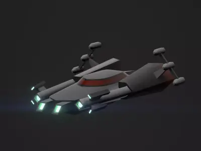 3DP Spaceships Collection - The Koury Low-poly 3D model