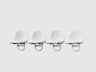 Stadium chair 4LODs Low-poly 3D model