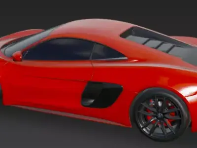 Red Ferrari Inspired Sports Car 3D Model 3D model