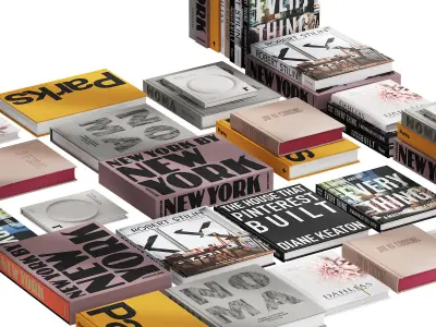 031 Decorative books set 02 diverse 00 3D model