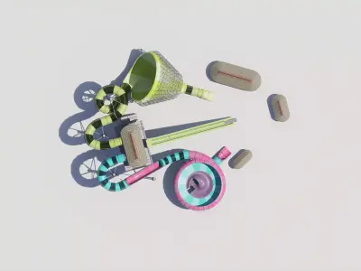 Water Park Slide Complex 03 3D model